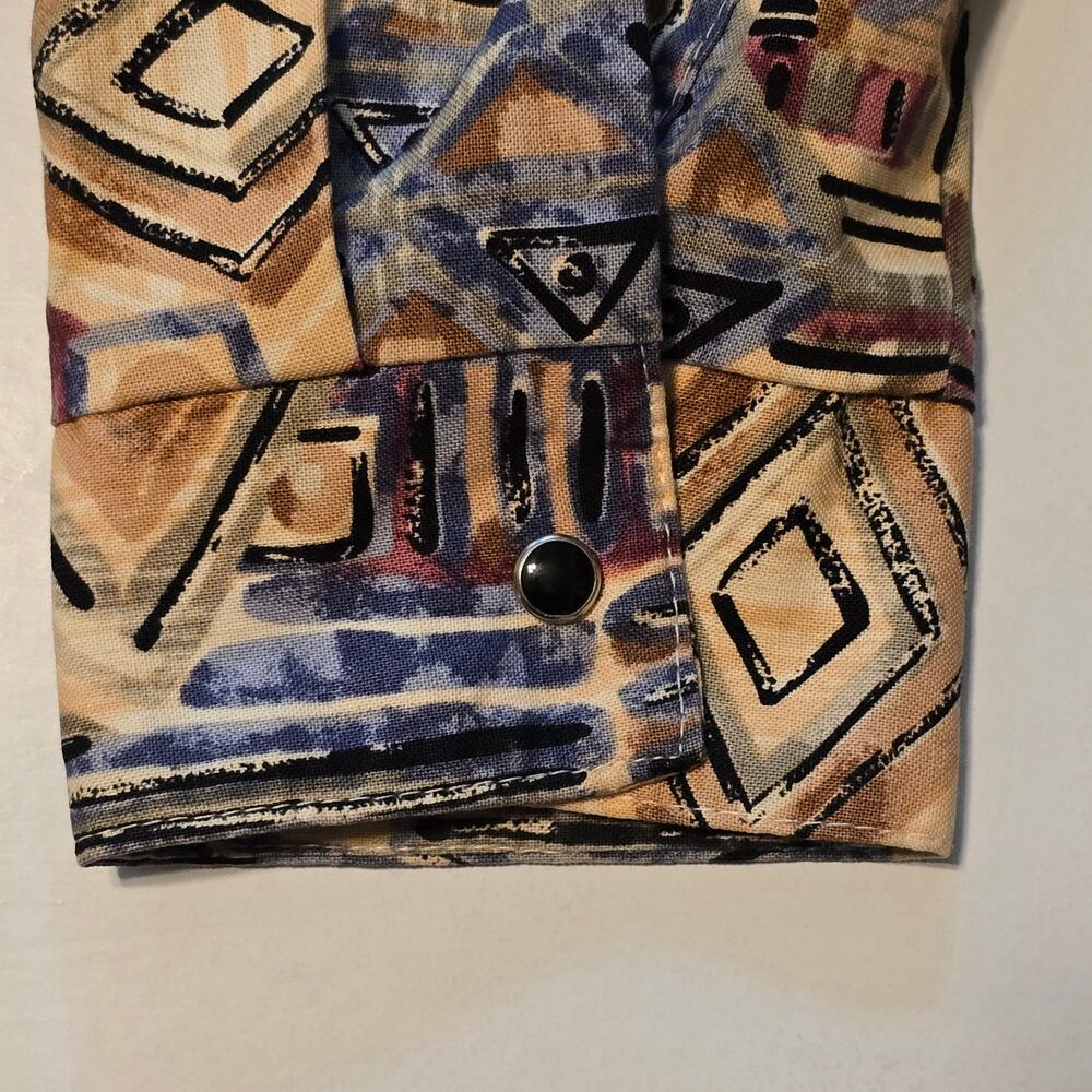 Vintage Panhandle Slim Top Womens Size Large Multicolor Tribal Geometric Print - Picture 6 of 11
